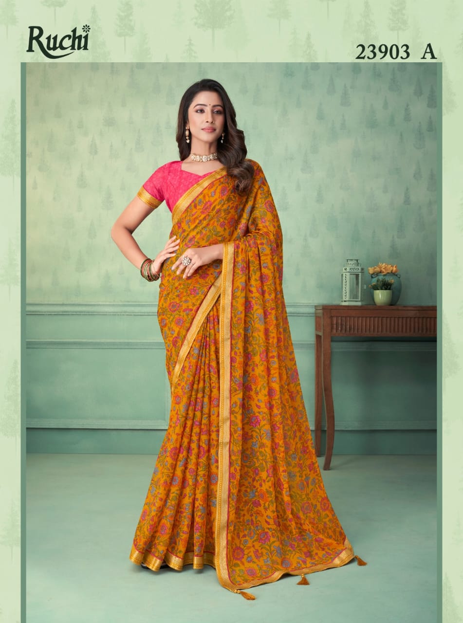 Ruchi Vaani 3 Chiffon Printed Sarees Catalog